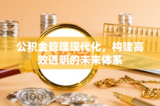 三角公积金管理现代化，构建高效透明的未来体系
