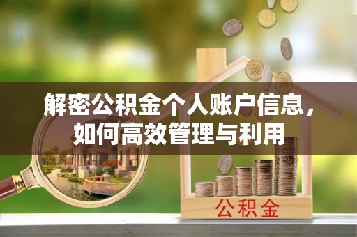 三角解密公积金个人账户信息，如何高效管理与利用
